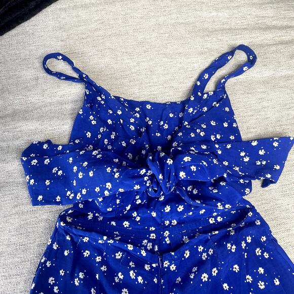 FAITHFULL THE BRAND Betina Blue Floral Jumpsuit Tie Back‎ Small - Picture 4 of 7